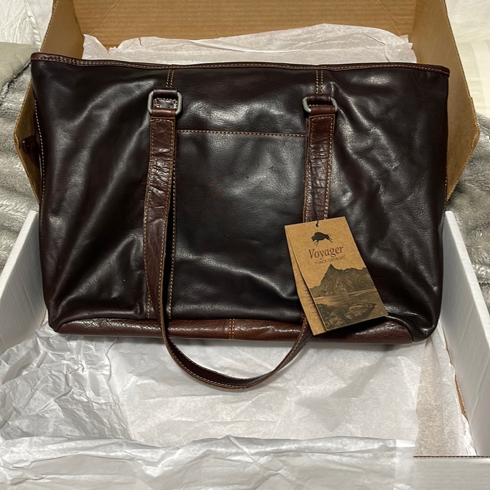 Voyager by Jack George’s - Women’s Leather Zip Top Tote Bag. NWT